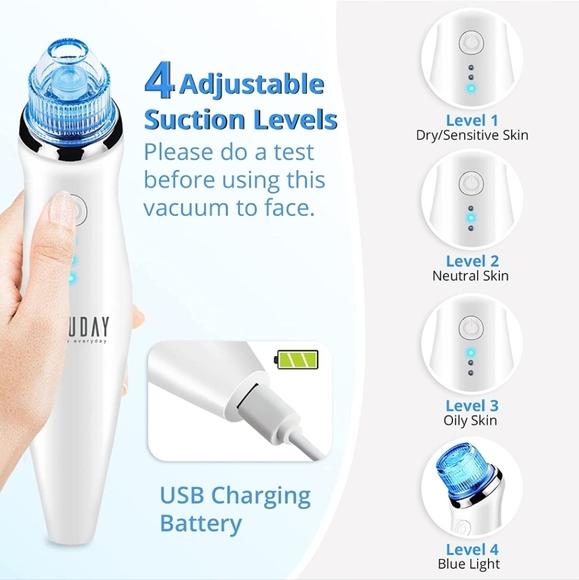 Blackhead Remover Pore Vacuum - Fabuday Blackhead Skin Cleaner Extractor Tool - Picture 5 of 7